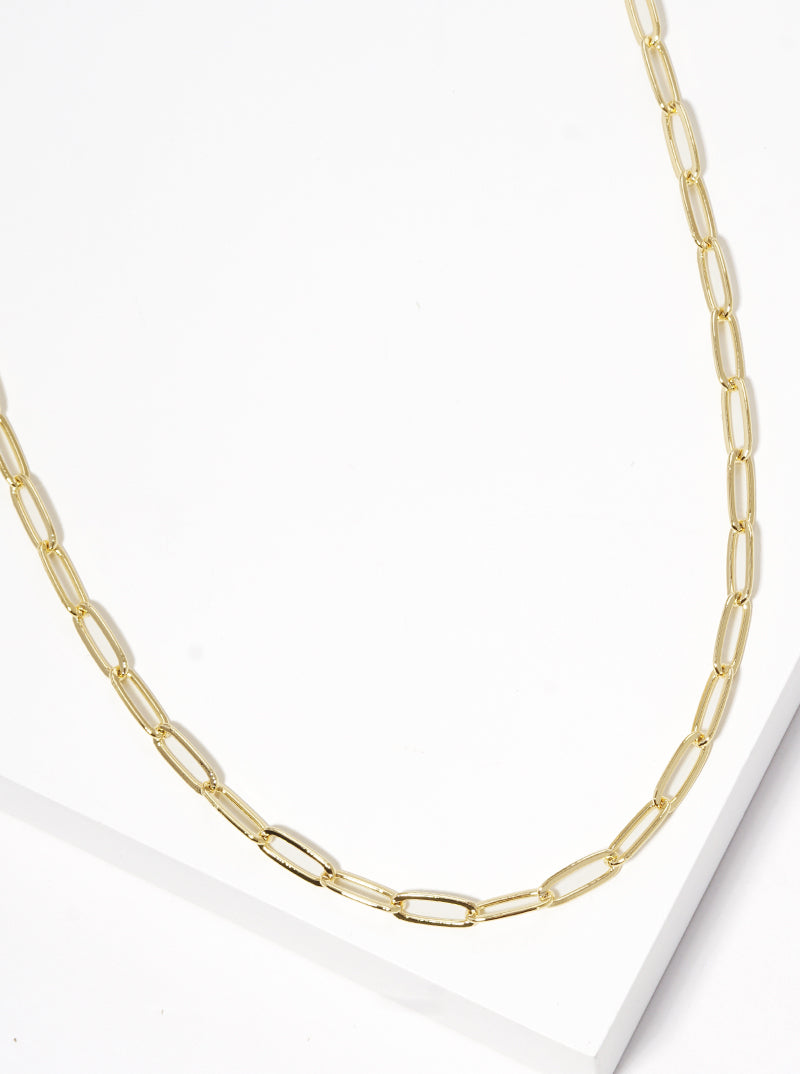 Gold Dipped Metal 11mm Paper Clip Chain Necklace